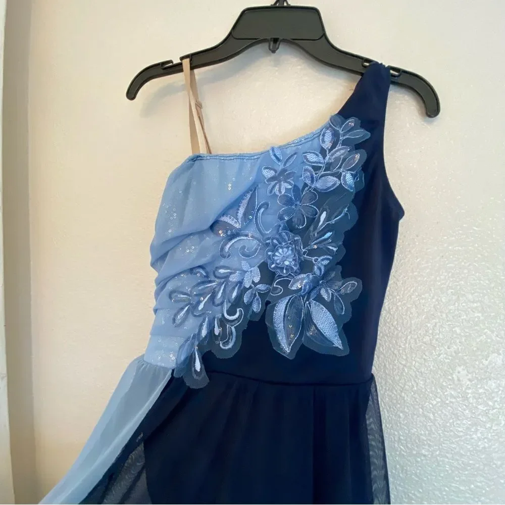 Revolution Dance Costume blue lyrical winter mesh MEMORIES RC23918 MA adult